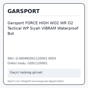 Garsport FORCE HIGH WO2 WR O2 Tactical WP Siyah VIBRAM Waterproof Bot