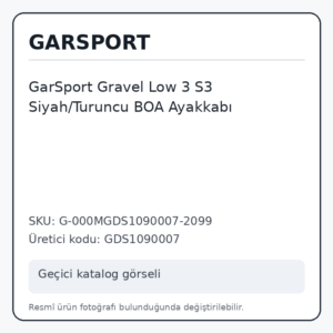 GarSport Gravel Low 3 S3 Siyah/Turuncu BOA Ayakkabı