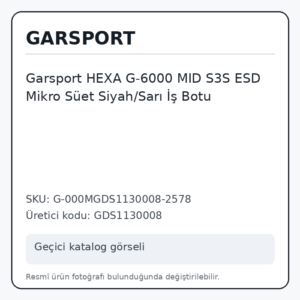 Garsport HEXA G-6000 MID S3S ESD Mikro Süet Siyah/Sarı İş Botu