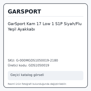 GarSport Kam 17 Low 1 S1P Siyah/Flu Yeşil Ayakkabı