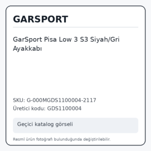 GarSport Pisa Low 3 S3 Siyah/Gri Ayakkabı