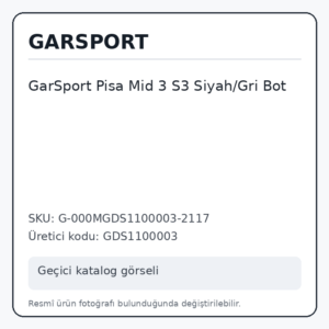 GarSport Pisa Mid 3 S3 Siyah/Gri Bot
