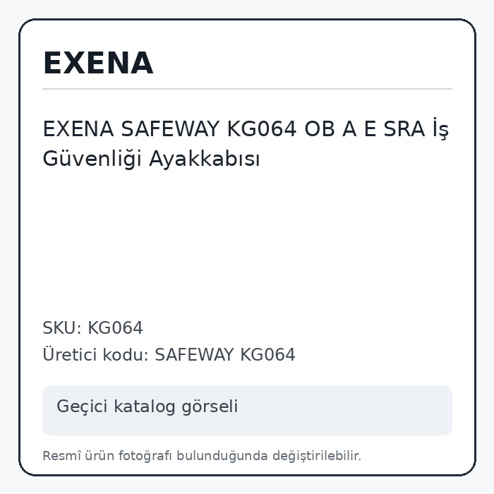 EXENA SAFEWAY KG064 OB A E SRA İş Güvenliği Ayakkabısı EXENA SAFEWAY KG064 OB A E SRA İş Güvenliği Ayakkabısı