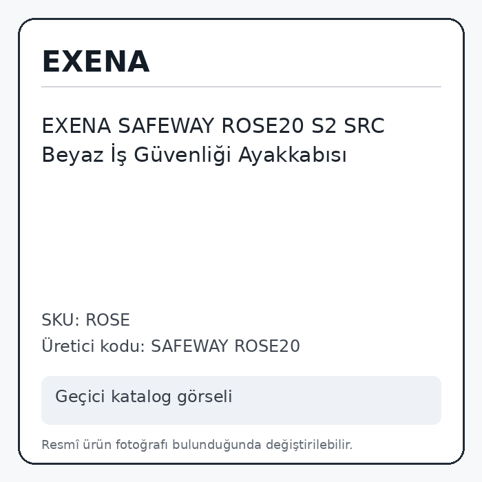 EXENA SAFEWAY ROSE20 S2 SRC Beyaz İş Güvenliği Ayakkabısı EXENA SAFEWAY ROSE20 S2 SRC Beyaz İş Güvenliği Ayakkabısı