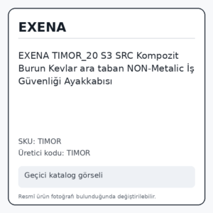 EXENA TIMOR_20 S3 SRC  Kompozit Burun Kevlar ara taban NON-Metalic İş Güvenliği Ayakkabısı