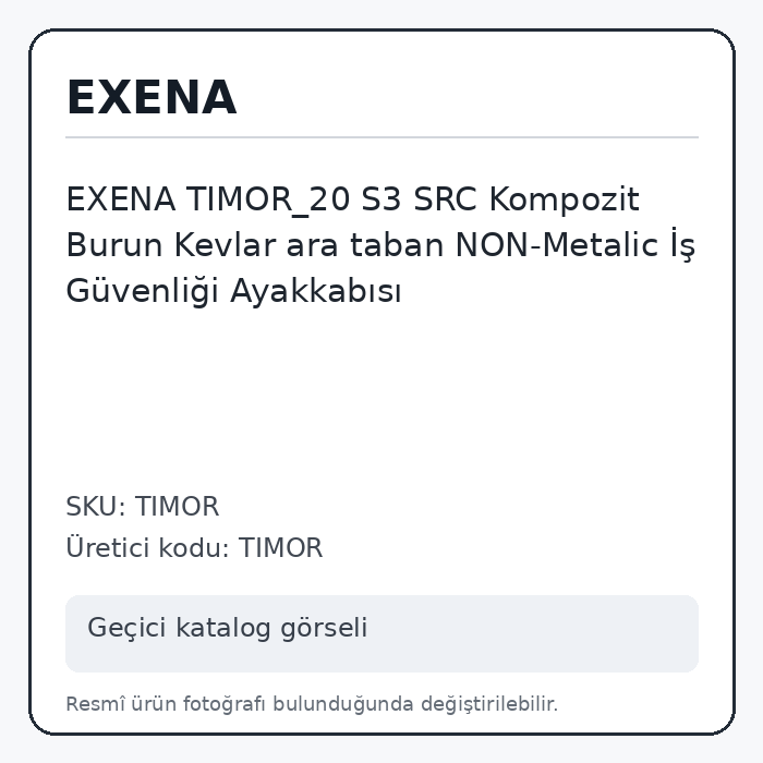 EXENA TIMOR_20 S3 SRC Kompozit Burun Kevlar ara taban NON-Metalic İş Güvenliği Ayakkabısı EXENA TIMOR_20 S3 SRC Kompozit Burun Kevlar ara taban NON-Metalic İş Güvenliği Ayakkabısı
