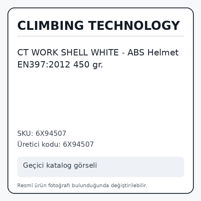 CT WORK SHELL WHITE - ABS Helmet EN397:2012 450 gr. CT WORK SHELL WHITE - ABS Helmet EN397:2012 450 gr.