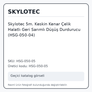 Skylotec 5m. Keskin Kenar Çelik Halatlı Geri Sarımlı Düşüş Durdurucu (HSG-050-04)