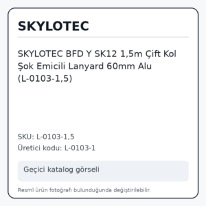 SKYLOTEC BFD Y SK12 1,5m Çift Kol Şok Emicili Lanyard 60mm Alu (L-0103-1,5)