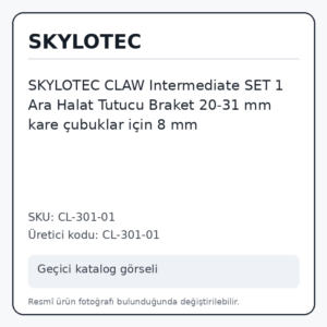 SKYLOTEC CLAW Intermediate SET 1 Ara Halat Tutucu Braket 20-31 mm kare çubuklar için 8 mm