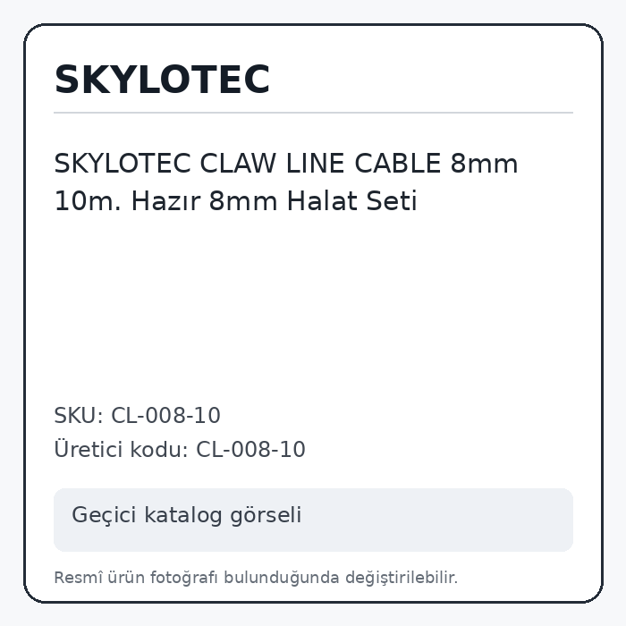 SKYLOTEC CLAW LINE CABLE 8mm 10m. Hazır 8mm Halat Seti SKYLOTEC CLAW LINE CABLE 8mm 10m. Hazır 8mm Halat Seti