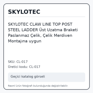 SKYLOTEC CLAW LINE TOP POST STEEL LADDER Üst Uzatma Braketi Paslanmaz Çelik, Çelik Merdiven Montajına uygun SKYLOTEC CLAW LINE TOP POST STEEL LADDER Üst Uzatma Braketi Paslanmaz Çelik, Çelik Merdiven Montajına uygun