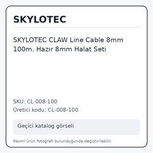 SKYLOTEC CLAW Line Cable 8mm 100m. Hazır 8mm Halat Seti