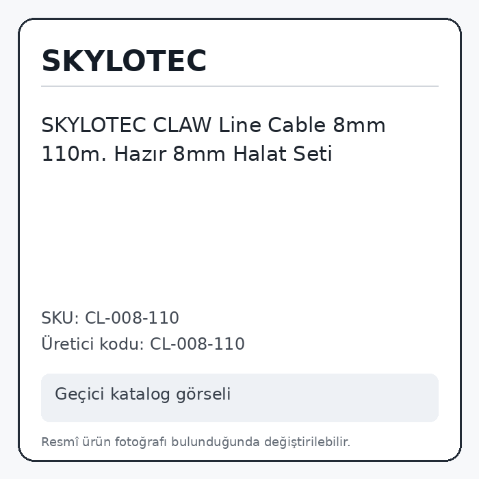 SKYLOTEC CLAW Line Cable 8mm 110m. Hazır 8mm Halat Seti SKYLOTEC CLAW Line Cable 8mm 110m. Hazır 8mm Halat Seti