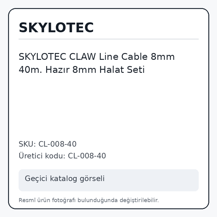 SKYLOTEC CLAW Line Cable 8mm 40m. Hazır 8mm Halat Seti SKYLOTEC CLAW Line Cable 8mm 40m. Hazır 8mm Halat Seti