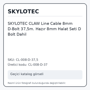 SKYLOTEC CLAW Line Cable 8mm D-Bolt 37,5m. Hazır 8mm Halat Seti D Bolt Dahil