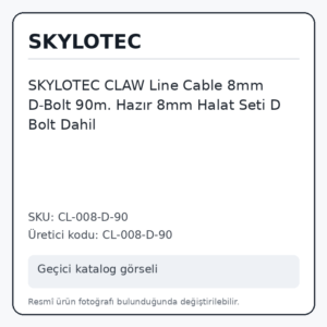 SKYLOTEC CLAW Line Cable 8mm D-Bolt 90m. Hazır 8mm Halat Seti D Bolt Dahil