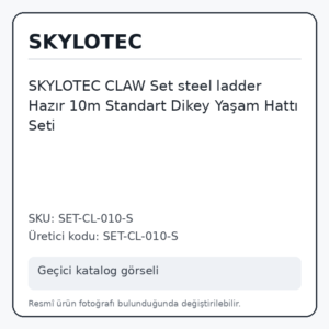 SKYLOTEC CLAW Set steel ladder Hazır 10m Standart Dikey Yaşam Hattı Seti
