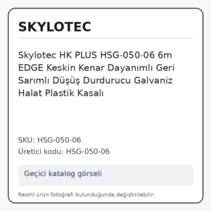 Skylotec HK PLUS HSG-050-06 6m EDGE Keskin Kenar Dayanımlı Geri Sarımlı Düşüş Durdurucu Galvaniz Halat Plastik Kasalı