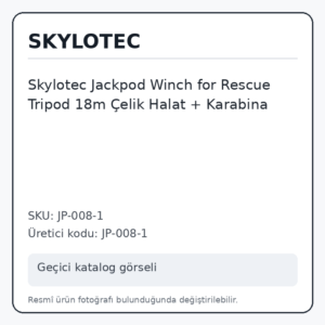Skylotec Jackpod Winch for Rescue Tripod 18m Çelik Halat + Karabina