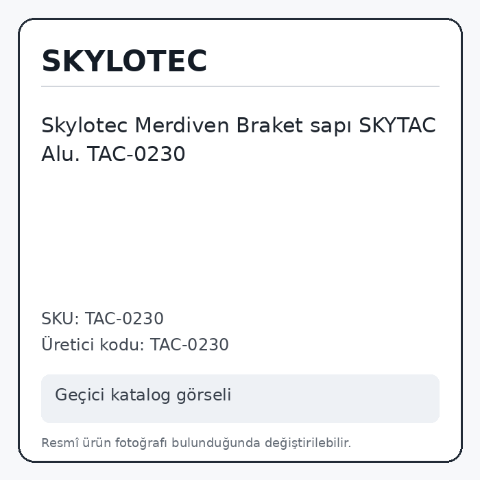 Skylotec Merdiven Braket sapı SKYTAC Alu. TAC-0230 Skylotec Merdiven Braket sapı SKYTAC Alu. TAC-0230