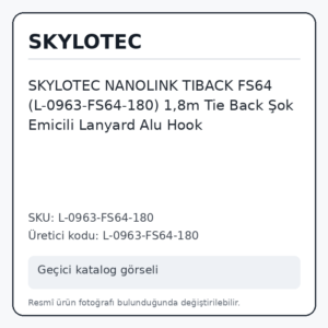 SKYLOTEC NANOLINK TIBACK FS64 (L-0963-FS64-180) 1,8m Tie Back Şok Emicili Lanyard Alu Hook