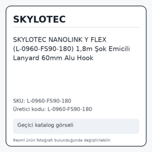 SKYLOTEC NANOLINK Y FLEX (L-0960-FS90-180) 1,8m Şok Emicili Lanyard 60mm Alu Hook