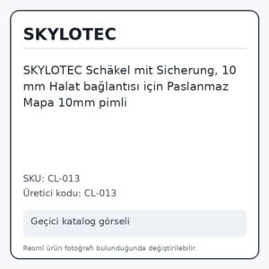 SKYLOTEC Schäkel mit Sicherung, 10 mm Halat bağlantısı için Paslanmaz Mapa 10mm pimli