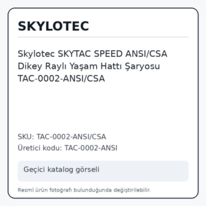 Skylotec SKYTAC SPEED ANSI/CSA Dikey Raylı Yaşam Hattı Şaryosu TAC-0002-ANSI/CSA