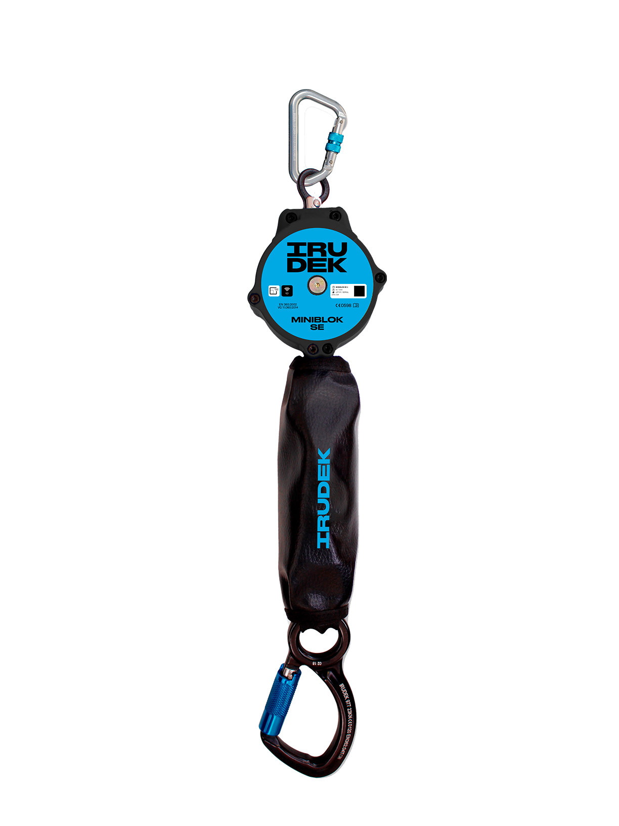 Irudek Miniblok C EDGE Webbing Geri Sarımlı Lanyard 2m. +Alu 21,5mm Karabina