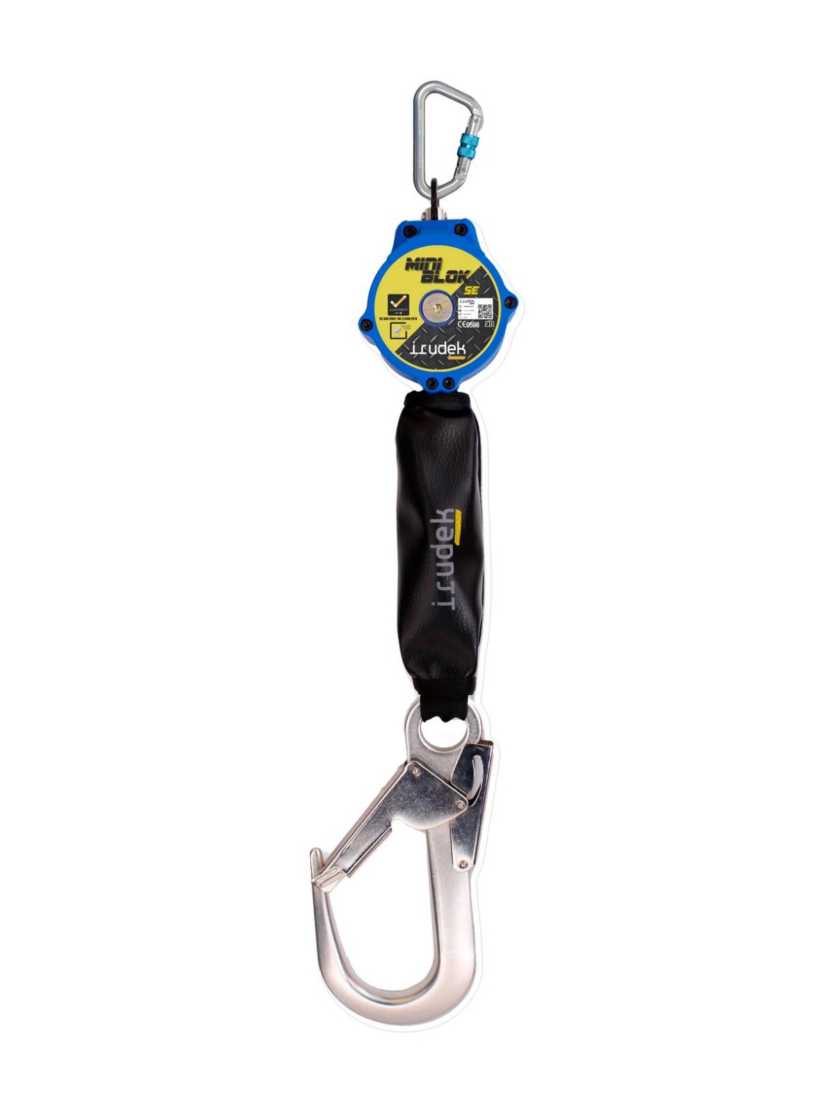 Irudek Miniblok H EDGE Webbing Geri Sarımlı Lanyard 2m. + Alu 60mm Kancalı