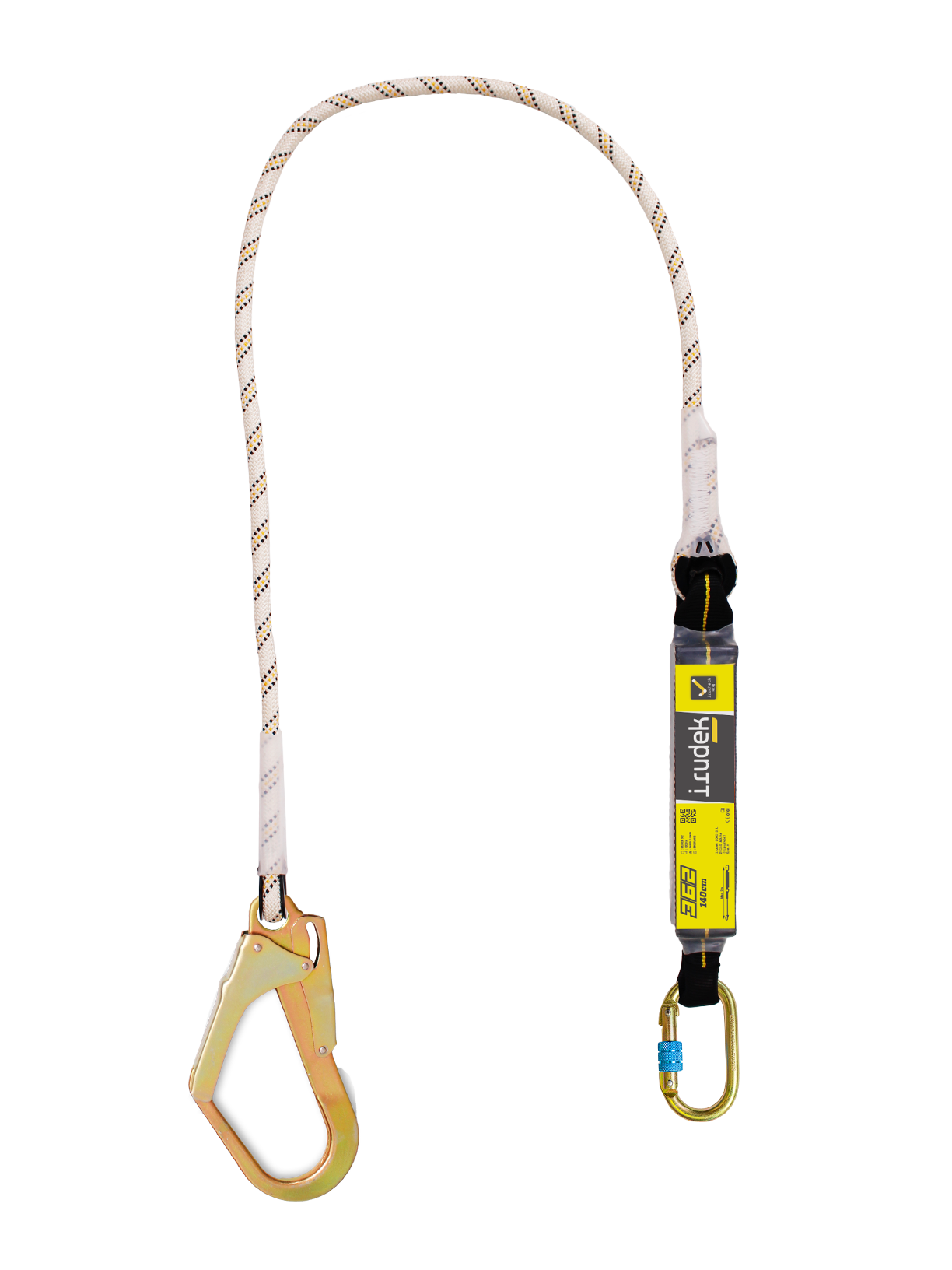 Irudek 362/180cm H Şok Emicili Keskin Kenar Tek Kollu Lanyard -Çelik 55mm Kancalı