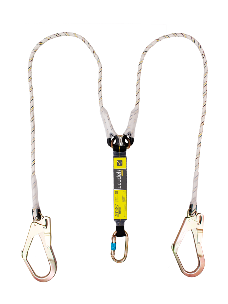 Irudek 363/100cm Şok Emicili Çift Kollu Lanyard -Çelik 55mm Kancalı Irudek 363/100cm Şok Emicili Çift Kollu Lanyard -Çelik 55mm Kancalı