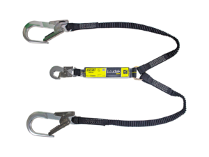 Irudek ABE-FLEX 383 180 Elastik Webbing Şok Emicili Çift Kollu Lanyard -Alu.60mm