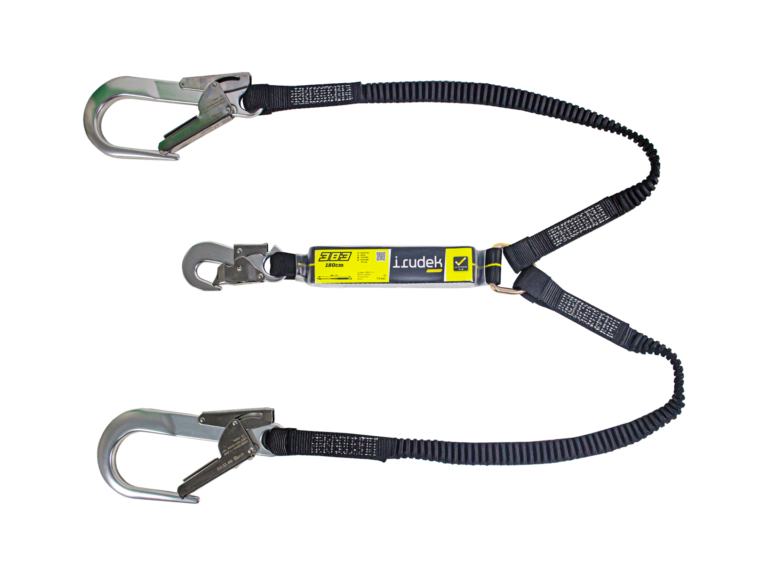 Irudek ASTUN FLEX Y 180HSA (383) Elastik Webbing Şok Emicili Çift Kollu Lanyard -Alu.60mm