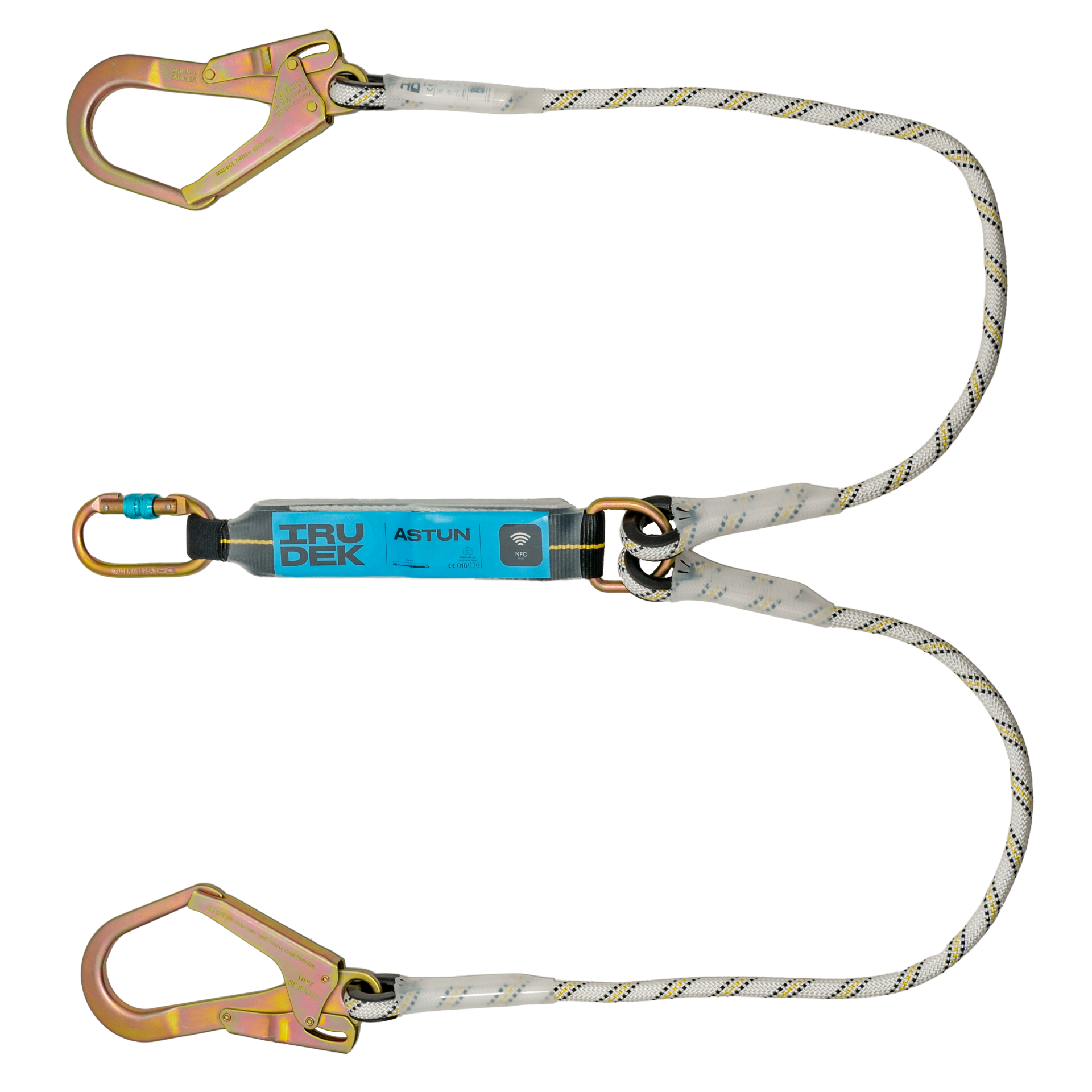 Irudek ASTUN Y 140HSS (363/140) Şok Emicili Çift Kollu Lanyard -Çelik 55mm Kancalı