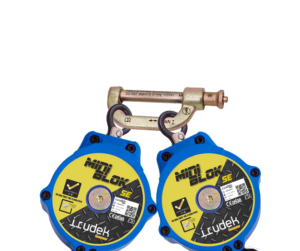 Irudek Twinblok H EDGE Çift Kol Webbing Geri Sarımlı Lanyard 2m. + Alu 60mm Kancalı