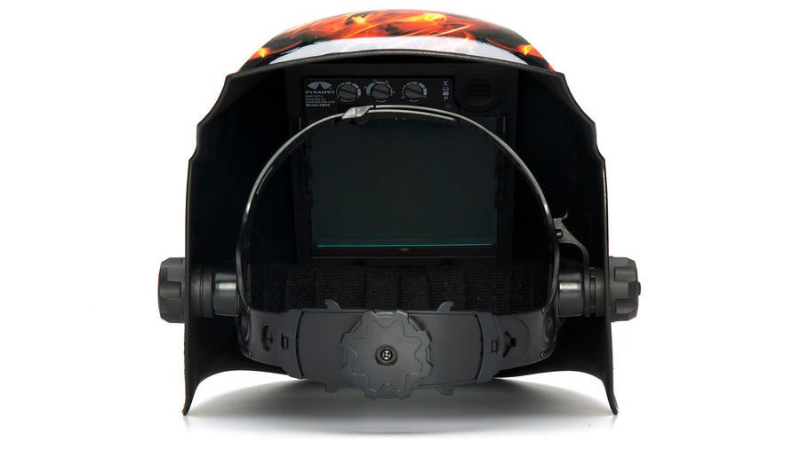 Pyramex Autodarkening welding helmet-manual 98x87mm-flame Kaynak Başlığı EWHAM3030FL