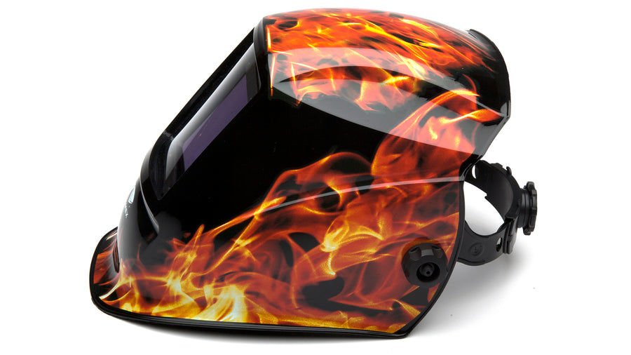 Pyramex Autodarkening welding helmet-manual 98x87mm-flame Kaynak Başlığı EWHAM3030FL