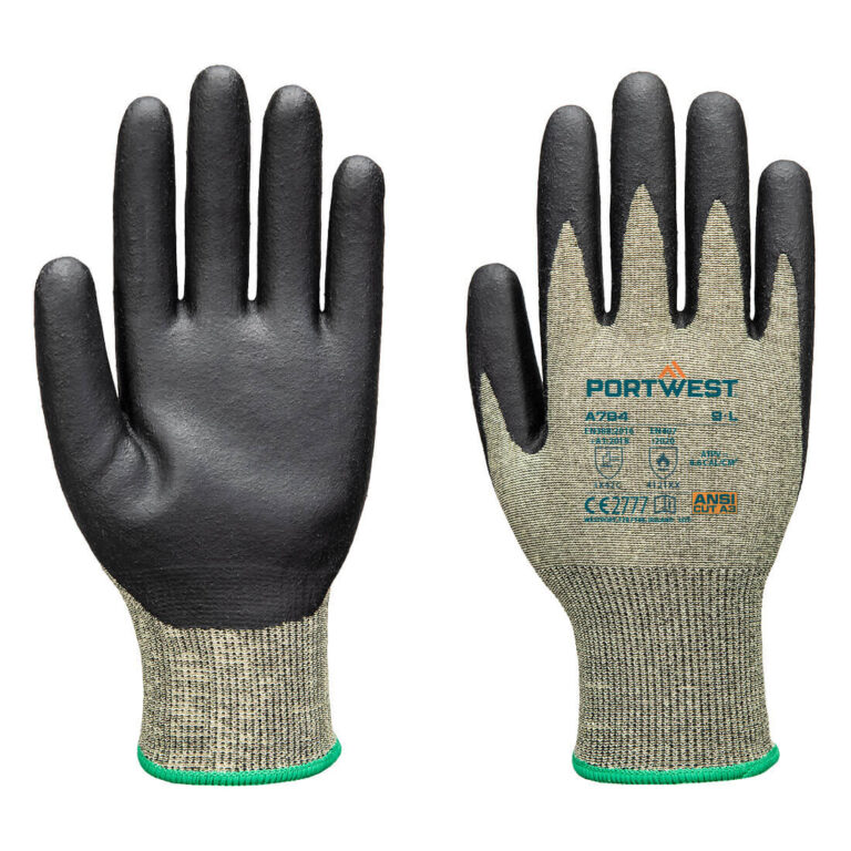 Portwest A784 - Arc Flash Grip 13E Seviye 3 Eldiven Yeşil/Siyah  ASTM F2675/F2675M-23 Sınıf 2 12 cal/cm2 EN 407: 2020 4131XX  EN ISO 21420: 2020 Beceri 5 EN 388 : 2016 + A1: 2018 PUNCTURE Level 3X43C