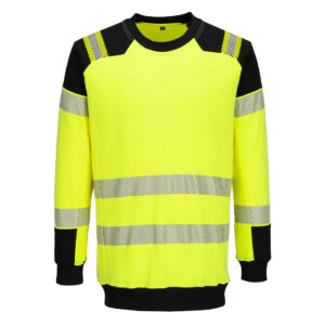 Portwest FR707 - PW3 Modaflame Örme Hi-Vis FR Sweatshirt Sarı/Siyah EN ISO 11612 A1, B1, C1, F1 EN 1149 -5 IEC 61482-2 IEC 61482-1-1, ATPV 15 CAL/CM²