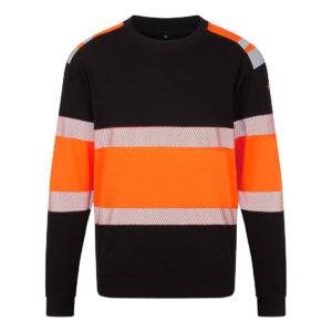 Portwest FR737 - PW3 Modaflame Örme HVO Sınıf 1 FR Sweatshirt Turuncu/Siyah EN ISO 11612 A1, B1, C1, F1 EN 1149 -5 IEC 61482-2 IEC 61482-1-1, ATPV 8.9 CAL/CM²