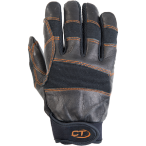CT PROGRIP Full finger leather Gloves for belay rope manoeuvres BLACK