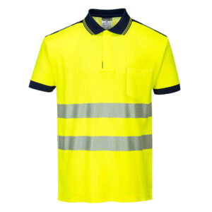 PortwestT180 - PW3 Hi-Vis Polo T-shirt S/S Sarı/Siyah
