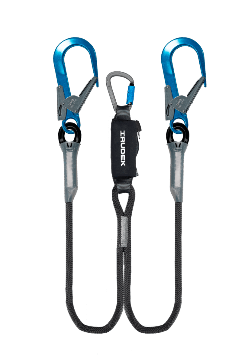 Irudek ARIMA 115cm Statik Halatlı Compact Şok Emicili Çift Kollu Lanyard -Alu.60mm