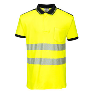 PortwestT180 - PW3 Hi-Vis Polo T-shirt S/S Sarı/Siyah