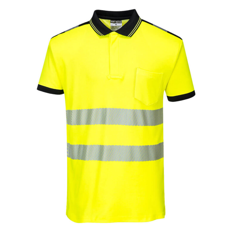 PortwestT180 - PW3 Hi-Vis Polo T-shirt S/S Sarı/Siyah