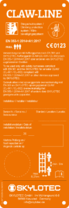 SKYLOTEC CLAW LINE LABEL Hat Sistem Etiketi