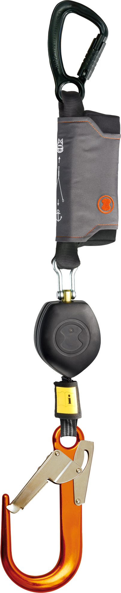 Skylotec PEANUT I 2,5m. Keskin Kenar Webbing Geri Sarımlı Tek Kol Lanyard (HSG-021-2,5-1)