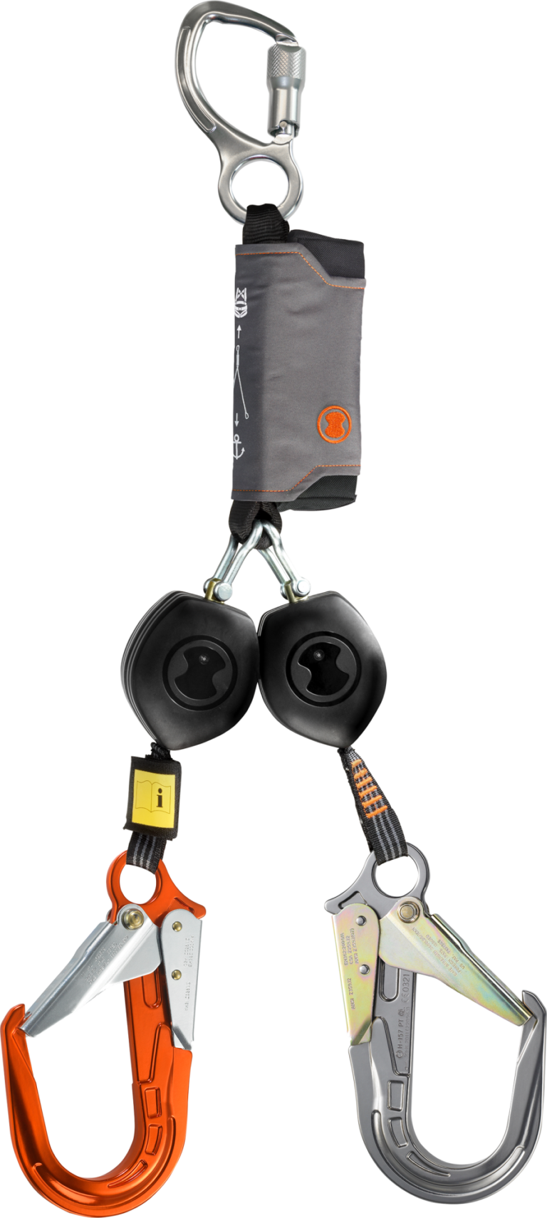 Skylotec PEANUT Y-Band 2,5m  EDGE Çift Kol Geri Sarımlı Düşüş Durdurucu Lanyard Alu 64mm   (HSG-022-2,5-6)